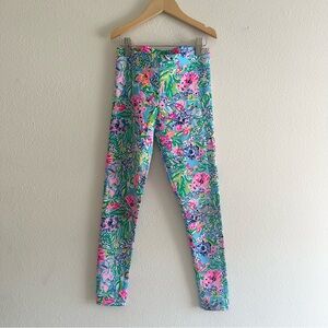 Lilly Pulitzer Girls’ Maia Leggings in Amalfi Blue Alligator Isle Large (8-10)